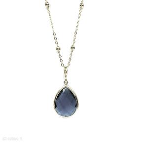 pozłacany, blue sapphire by magdalene naszyjnik, kryształ, mosiądz, gift