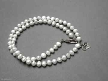 Pearls white perły naturalne vol 6 - choker naszyjniki ki ka pracownia, krótki, stal