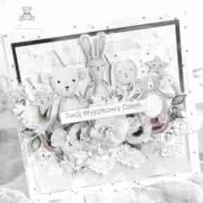 Kartka urodzinowa dla dziecka, prezent, na roczek "tiny miracle" gotowa scrapbooking