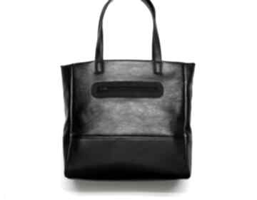 Prezenty pod choinkę! Shopper bag - czarna na ramię torebki niezwykle elegancka, nowoczesna