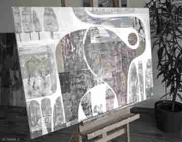 Obraz oryginał na płótnie 70x100 cm - szczęśliwy słoń gabriela krawczyk, ręcznie malowany