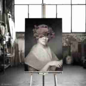 Plakat lady papaver format 40x50 cm - kwiaty kobieta obraz maki plakaty hogstudio, do salonu