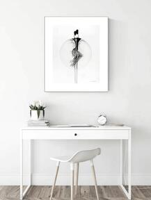 Grafika 40x50 cm wykonana ręcznie 3547920 art krystyna siwek obraz, czarno biała, abstrakcja