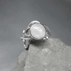 Kamień księżycowy pierścionek "semolina" branicka art srebrny - rozmiar regulowany, biżuteria