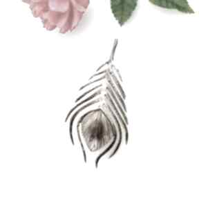 Pawie pióro - broszka srebrna venus galeria - biżuteria - prezent, dla niej