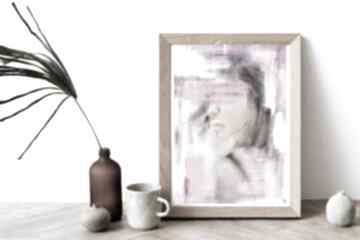 Wydruk kolor kobiety purpurowy margo art obraz do sypialni, salonu, abstrakyjny, portret