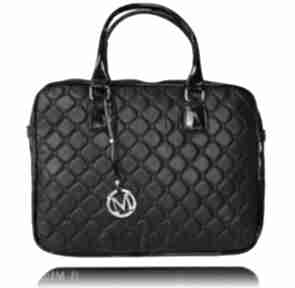 Manzana biznes styl torba na laptopa czarna pół mat torebki, laptop