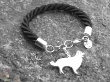 Border collie bransoletka - psem srebro 925-rękodzieło handmade dla niej prezent
