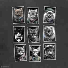Hipsterskie - zestaw 9 w rozmiarze 13x18 cm justyna jaszke kot, koty, grafiki, pocztówki