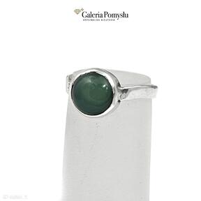 z zielonym onyksem bijoux by marzena bylicka pierścionek, srebrny, 925, onyks