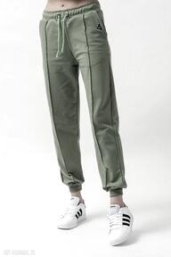 dresowe "emi" szałwiowe trzy foru sportowy, zielone spodnie, wygodne damskie, damski dres
