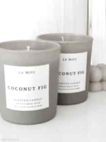 Świeca roślinna coconut fig świeczniki le mou, sojowa, zapach, dekoracja, dom