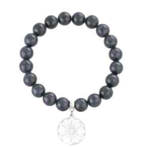 Earth energy navy blue jade with mandala jadeit piękna bransoleta