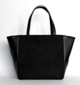 Shopper bag - czarna na ramię torebki niezwykle elegancka, nowoczesna, prezent, worek