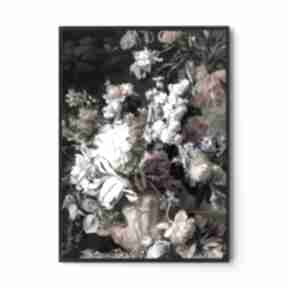 Kwiaty - 30x40 cm hogstudio plakat, plakaty, do salonu, vintage, wnętrza, desenio