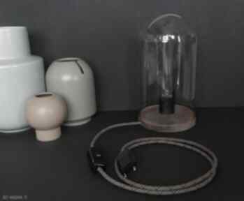 Szklana nastrojowa lampa stojąca bamsi bakelitowa, industrialna, loftowa, edison, skandynawski