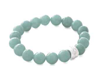 Turquoise jade with salmon bead jadeit kryształek koralik modna