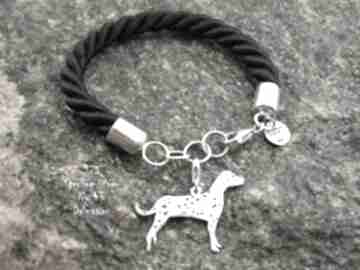 Dalmatyńczyk srebro próby 925 bransoletka nr 43 frrodesign, z psem, rękodzieło handmade