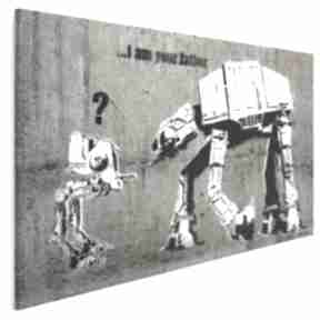 Obraz na płótnie - 120x80 cm 20009 vaku dsgn banksy, street art, mural, roboty, starwars