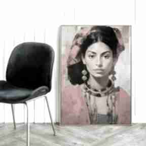 Portret kobiety - plakat 50x70 cm plakaty hogstudio do wnętrza, salonu, domu, oryginalny