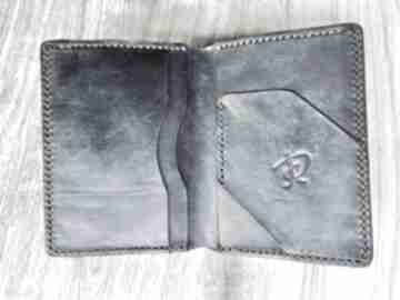 Czarny duży portfel ze skóry ręcznie uszyty robert zmuda męski, na prezent, vintage