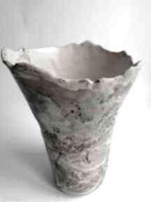 Wazon "kopry w pajęczynie" ceramika eva art rękodzieło, z gliny, z koprem, użytkowa, ręcznie