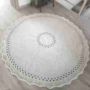 Dywan ze sznurka bawełnianego szydełkowy 170cm misz masz dorota okrągły, do salonu, pokoju