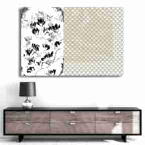 Obraz na płótnie abstrakcja z magnolią 120x80 renata bułkszas nowoczesne, kwiaty, grafiki