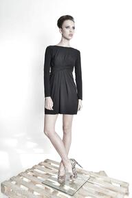 Cristina mini - black sukienka milita nikonorov jersey, udrapowanie