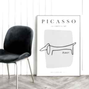 Picasso pies szkic - plakat 50x70 cm plakaty hogstudio, obrazek sztuka, modny
