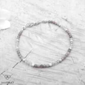 Rubinowa z blaskiem labradorytu - bransoletka jewelsbykt srebrna, na co dzień, biżuteria
