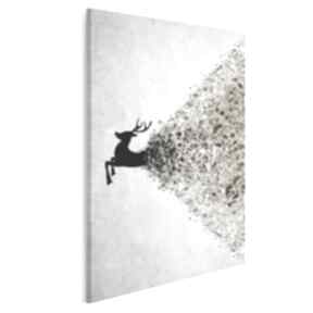 Obraz na płótnie - jeleń beżowy brązowy w pionie 50x70 cm 49409 vaku dsgn, artystryczny