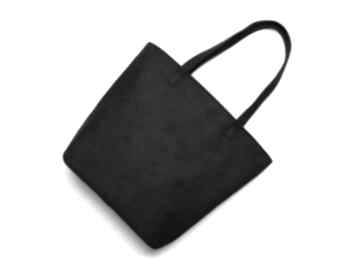 Pomysł na prezenty! Shopper bag bucket - zamsz czarny na ramię torebki niezwykle elegancka