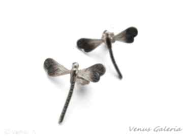 Kolczyki srebrne - mini ważki na sztyftach venus galeria biżuteria, srebro