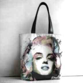 Torba shopper marilyn monroe ikona tęczowa na ramię krasanka torebka, z grafiką, kolorowa