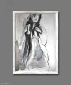 Grey - 60x86 plakaty galeria alina louka kobieta obraz, plakat, grafika, czarno biała duża