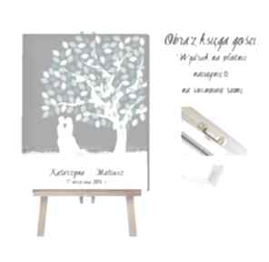 a'la - drzewo zakochanych 50x70 kreatywne księga, gości, obraz, śłub, wesele