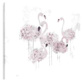 Obraz na płótnie - różowy 120x80 cm 80001 vaku dsgn flamingi, wakacje, wakacyjny, ptak