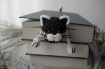Zakładka do książki czarno-biały kotek wernika kot, dla miłośników kotów, kociarzy