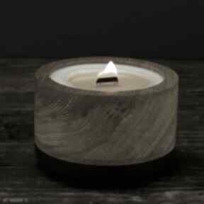 Świeca sojowa w drewnie, zero waste świeczniki messto made by wood pomysł na prezent, w inna