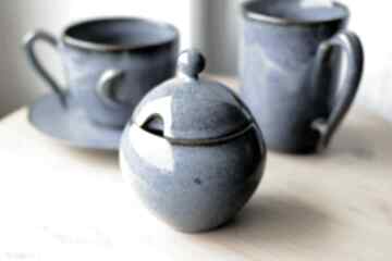 Cukiernica ceramiczna morska niebieska 200ml ceramika ciepliki, do kawy, dla kawosza, prezent
