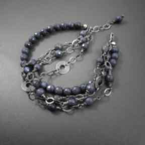 Bransoletka z lapis lazuli irart, srebro, oksydowane