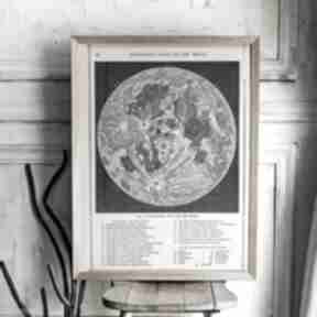 Plakat - księżyc retro, vintage 30x40 cm plakaty raspberryem grafiki na ścianę, czarno białe