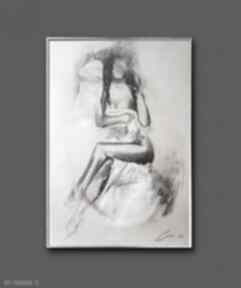In the morning - 100x70 galeria alina louka kobieta plakat, obraz, czarno biała grafika, duża