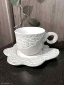 Komplet ceramiczny, kubek, filiżanka, spodek do kawy, herbaty ceramika ceramoniq elegancka