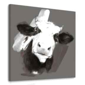 drukowany na płótnie łaciata 80x80cm ludesign gallery obraz, grafika krowa - zwierzęta