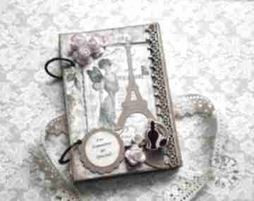Retro sekretnik pamiętnik paryskie marzenia damusia, paryż, róże, życzenia