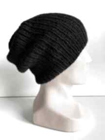 robiona na drutach kiara 100% alpaka 8903 czarny nitkowe love czapki, głowę, rękodzieło