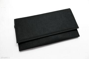 Kopertówka - zamsz czarny torebki niezwykle, alcantara, wizytowa, prezent