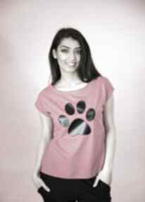 T-shirt bawełniany różowy z łapką koszulka rozmiary od S do XL na wymiar nashani bawełna